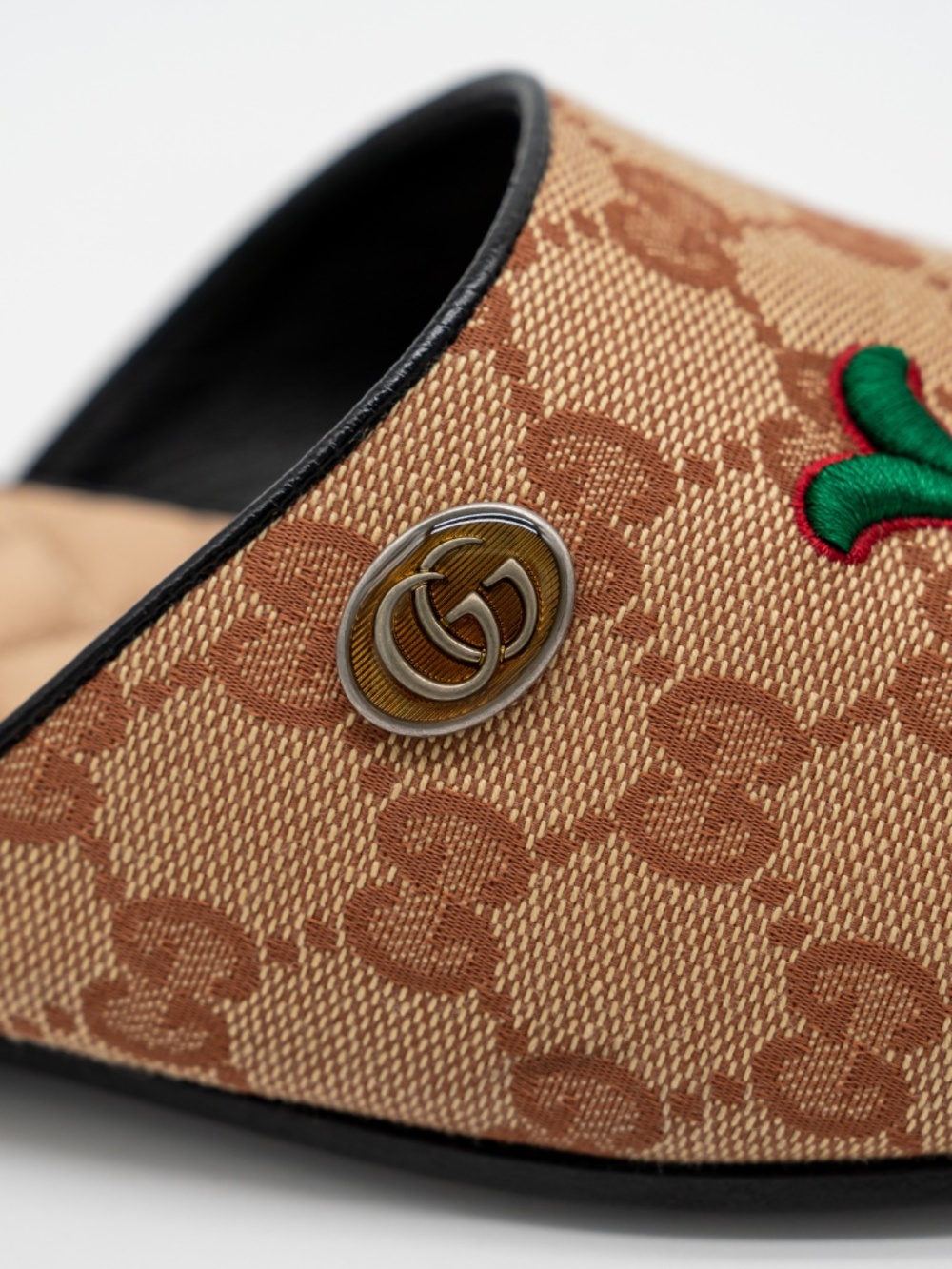 size 38G 8 US Gucci LA Angels Slippers Slides Mules GG Travel Beige Brown - Picture 8 of 15